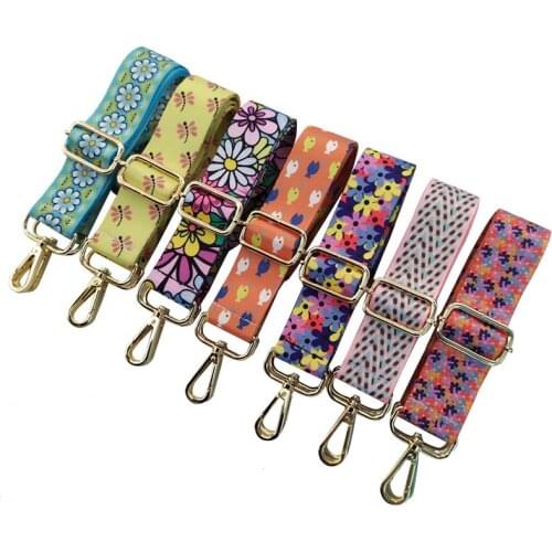 Fashion Flower Replacement Wide Straps Crossbody Bag Accessories Shoulder Strap For Bags Obag Handle Colorful Bag Strap Belt