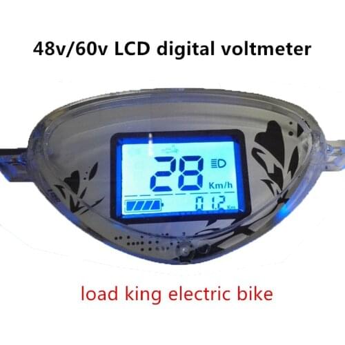 New 48v/60v/72v BLW electric bike LCD digital voltmeter,load king lead-acid ebike voltage display/LCD odometer/speed meter