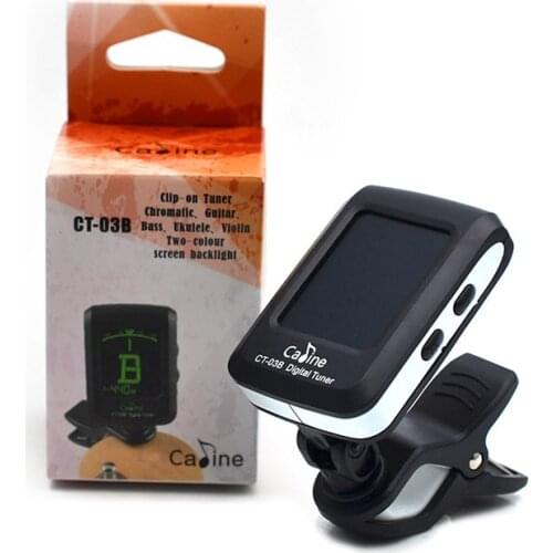New Caline CT-03B Multifunctional Electric Acoustic Guitar Tuner Digital Tuner LCD Clip-On Chromatic Guitar Bass Ukulele Violin