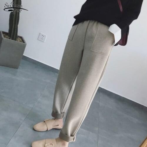Casual Female Trousers Loose Harem Pants 2021 Autumn and Winter Women Korean Style Ankle-length Joker High Waist Pants 6993 50