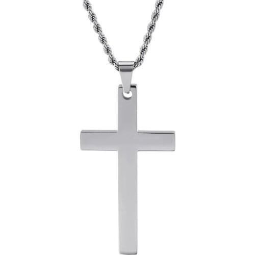 Titanium Steel Simple Cross Pendant Stainless Steel Jewelry Christian Pendant