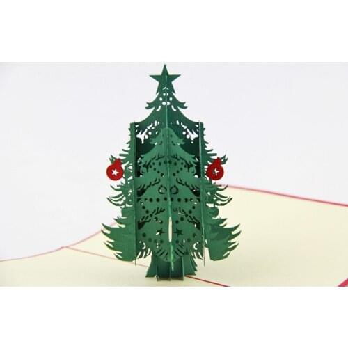 Snow Tree Christmas Cards, 3D Christmas trees pop up Card , Holiday Cards greeting cards free shipping