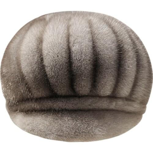 Mink fur hat ladies autumn and winter thickened warmth whole mink fur leather grass earmuffs fur fur mink hat whole piece