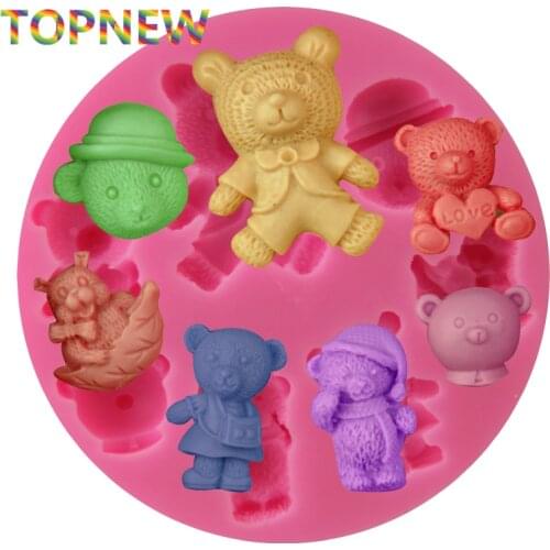 Cute Bear Silicone Mold Sweets Chocolate Fondant Cake Decoration Tools