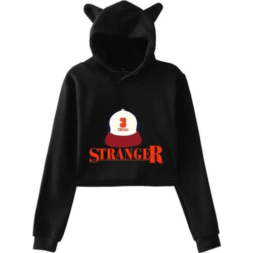 Sweatshirts Womens Knitted Cat ears Hoodies Neck print Pullover Autumn Casual Long Sleeve Women Sweatshirts Sudadera Harajuku