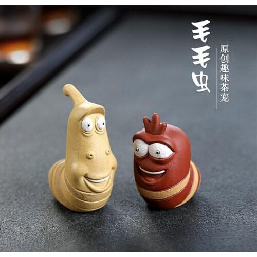 Tao 】 yixing undressed ore violet arenaceous lovely caterpillar spoil furnishing articles tea tea tea accessories price
