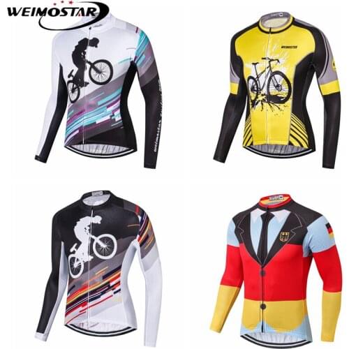Weimostar Cycling Jersey Autumn Quick Dry Pro Mtb Long Sleeve Men Bike Wear Spring Cycling Clothing Racing Clothes ciclismo