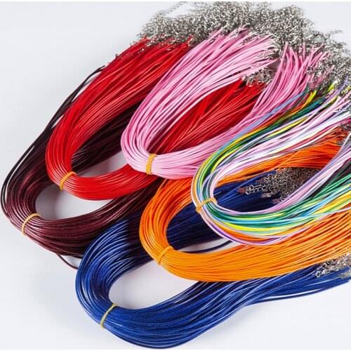 10Pcs/Lot Necklace Rope 1.5Mm Colorful Leather Cord Adjustable Braided 45Cm Rope For Diy Necklace Bracelet Jewelry Making Tools