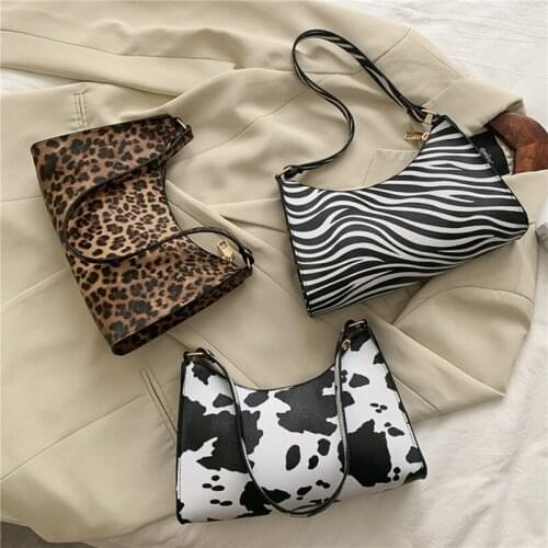 Fashion Zebra Print Women Luxury Handbag PU Leather Simple Underarm Shoulder Bags Female Daily Design Baguette Totes Purse