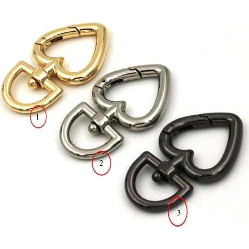 10pcs Swivel Lobster Handbag Purse Shoulder Strap Belt Clasp Clip Trigger Buckle Heart Ring Collar Snap Hook