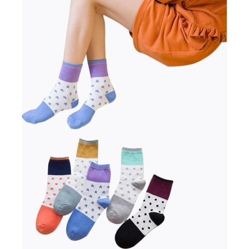 20pairs/lot korean style woman casual dot cotton socks female fashion patchwork dot autumn socks (good)