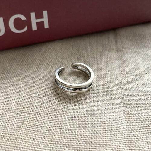 925 Sterling Silver Vintage Cross Winding Finger Rings for Women Couple Minimalist Party Jewelry Gift Prevent Allergy