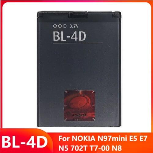 Original Replacement Phone Battery BL-4D For NOKIA N97mini E5 E7 N5 702T T7-00 N8 BL-4D Genuine Rechargable Batteries 1200mAh
