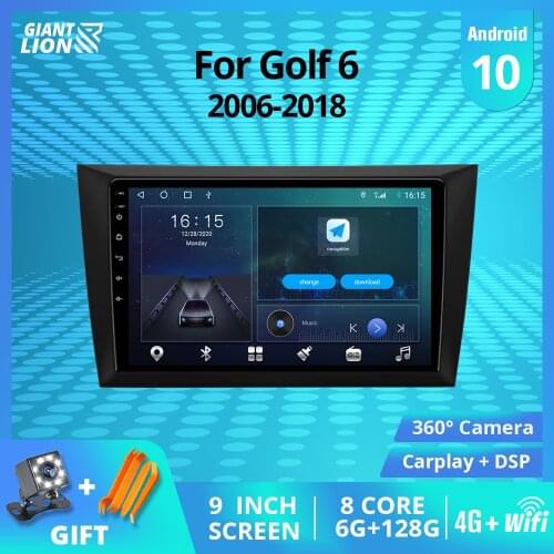 2DIN Android10.0 Car Radio For Volkswagen Golf 6 2006-2018 GPS Navigation Car Receiver Auto Radio Bluetooth Player Carplay IGO