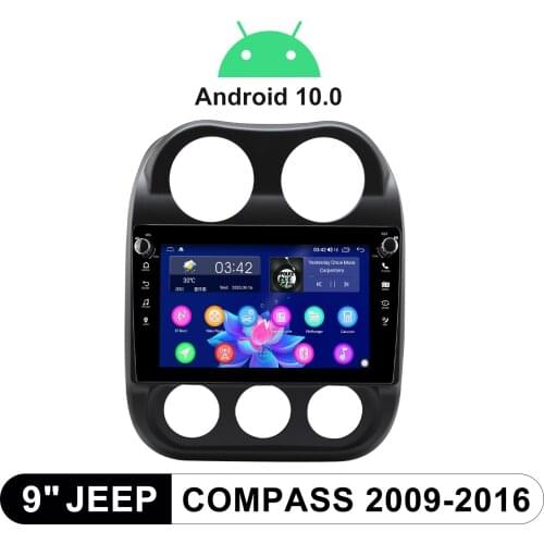 Car Radio Android 10 Central Multimedia 1 din Player For Jeep Compass 2009-2016 With 9" Screen 1280X720 Support Reversing Camera