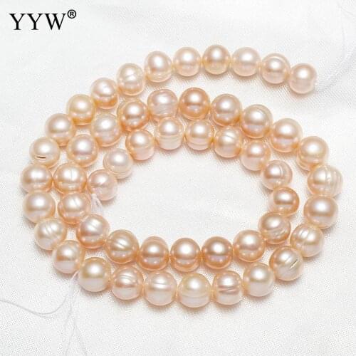 Cultured Round Freshwater Pearl Beads Natural 7-8mm 0.8mm 15 Inch For Jewelry Making DIY Necklace Bracelet Jewelry Accessories