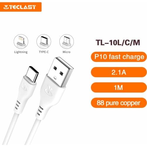 Teclast P10 Quick Charge Cable Type-C Lightning Micro USB 2.1A Current Durable Quality 1m PVC material Fast Charge
