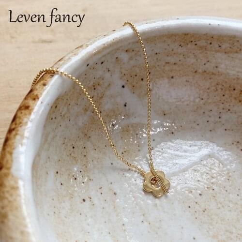 925 Sterling Silver Tiny Flower OT Clasp Bead Chain Necklace Simple Choker for Girls Ladies Women Jewelry