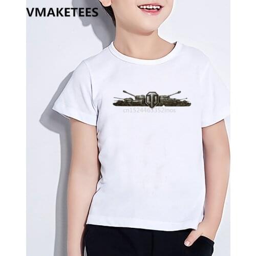 Kids Summer Short Sleeve Girls & Boys T shirt Children Army World Of Tanks WOT Print T-shirt Funny Casual Baby Clothes,HKP133