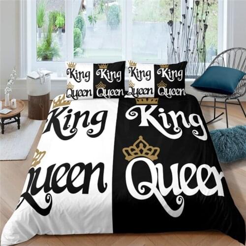 Home Living Luxury Queen King Print 2/3Pcs Soft Duvet Cover PillowCase Queen and King Size Kids Bedding Set EU/US/AU Size