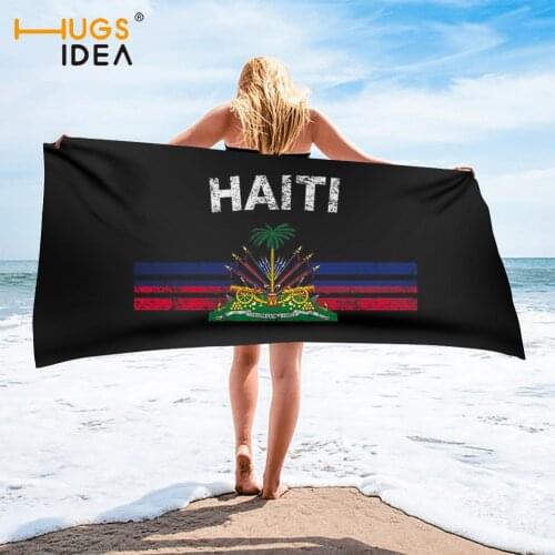 HUGSIDEA Haiti National Flag Print Towel Set Home Bath Towels for Adults Face Towel Thick Absorbent Luxury Bathroom Towels