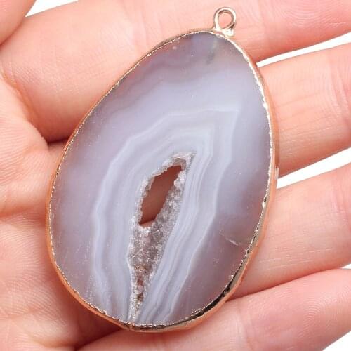 Stone Pendant Irregular Grey Agates Pendants Charms for Jewelry Making DIY Accessories Bracelet Nacklace Earring
