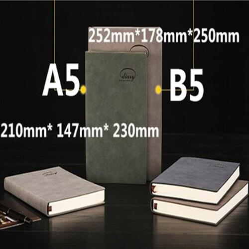 Classic hardcover office school notebook stationery, fine bandage planner notebook,4 kinds inner paper:Blank line grid dots,A5B5