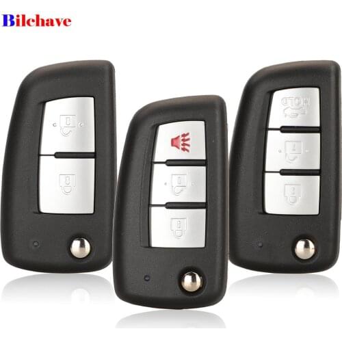 Bilchave 2/3/4 Button For Qashqai Rogue Micra Pulsar X-Trail Juke F15/F16 Fob Flip Folding Remote Car Key Shell Case