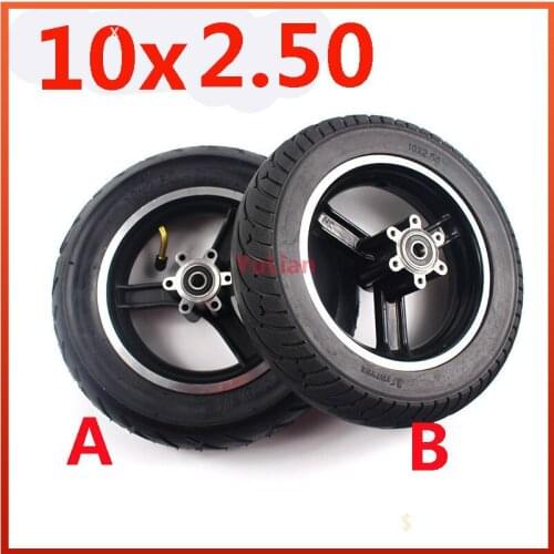 10x2.50 wheel tire 10 inch 10 * 2.50 inner outer tire solid wheel with alloy wheel hub for Electric Scooter accessories