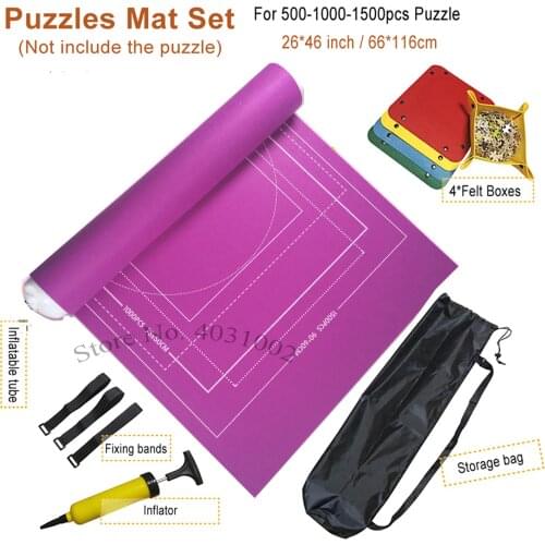 3mm Thicken Puzzles Mat Jigsaw Roll Mat Playmat Large 500 1500 2000pcs Puzzle Accessories Storage Portable Travel Games w/ bag
