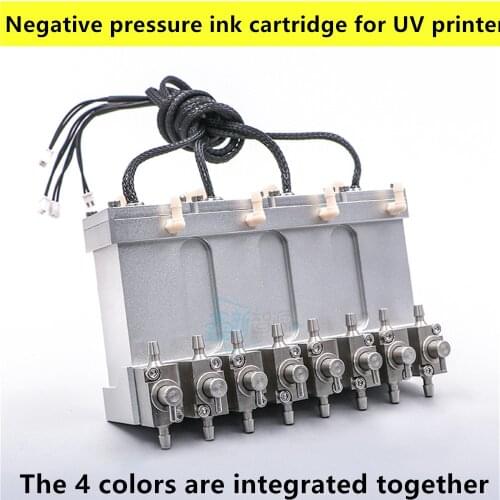 Metal sub tank for imaxcan UV inkjet printer metal ink tank 4 valve Negative pressure ink cartridge for UV printer smal sub tank