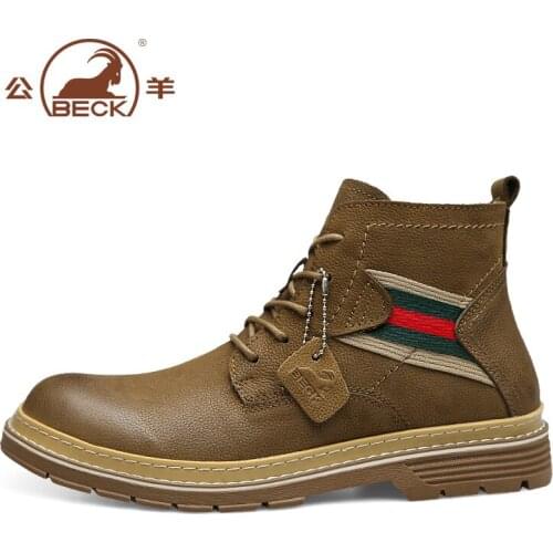 2020 Spring Genuine Leather Winter Shoes Fashion Men Winter Boots Pointed Toe Mid-Calf Boots For Men Male Genuine Leather Boots