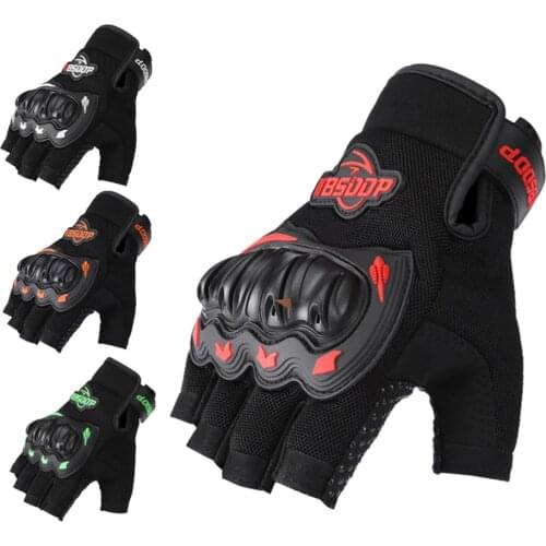 Motorcycle Fingerless Gloves Hard Knuckle Motorbike Motocross Luva Biker Racing Ridding Cycling Half Finger Moto Protective Men