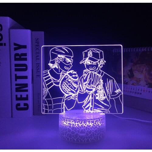 Baseball Player Animation Peripherals 3D LED Lamp Anime Figure 7 Color Changes With Remote Control Acrylic Panel Night Light