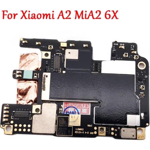 Tested Full Work Original Unlock Motherboard For Xiaomi A2 MiA2 Mi A2 6X Logic Circuit Board Plate