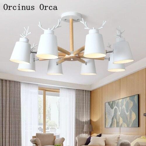 Nordic Creative Colorful Antler Chandelier Living Room Dining Room Bedroom Modern Simple LED Tree Chandelier free shipping