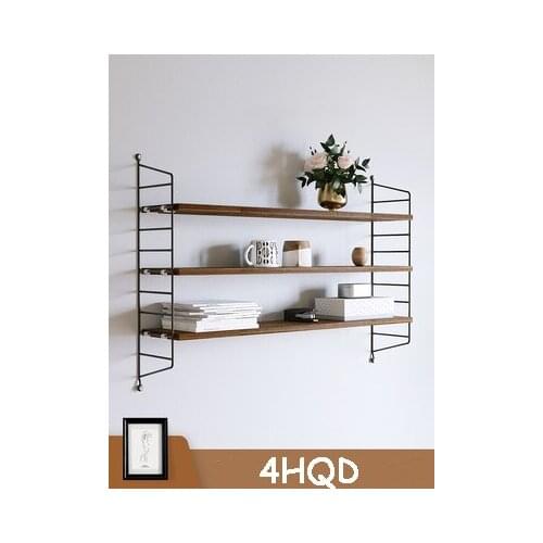 Wrought Iron Wood Board Storage Rack Free Punching Living Room Wall Decoration Sectional Wall Hanging Window Bookshelf