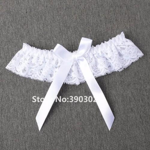 Wedding Garter Pure White Lace Floral Bowknot Sexy Belt Garter for Women/Bride/Girl Thigh Ring Bridal Leg Loop ChokerCollar Maid