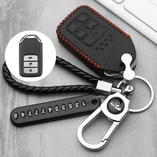Luminous Leather Car Key Cover Case For Honda CR-V HR-V Accord Jade Crider Odyssey Vezel City Civic Jazz BRV 2015 2016 2017 2018