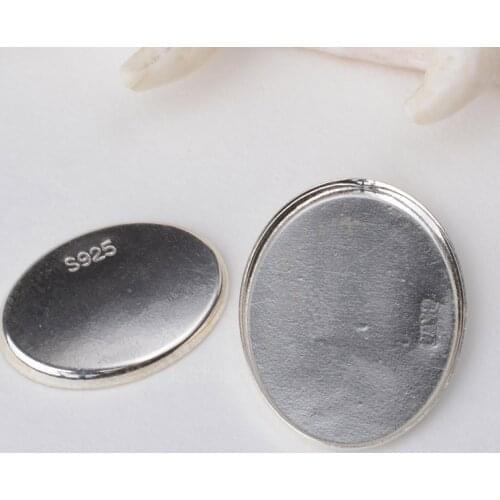 Solid 925 Sterling Silver Oval Cabochon Trays Locket Settings