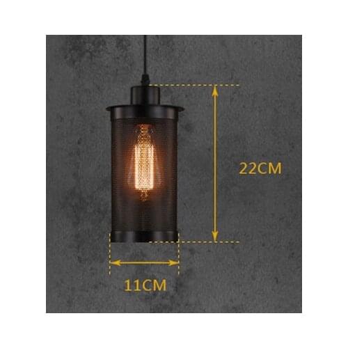 Vintage Lndustrial Iron Pendant Lamp Dia Hollow Metal Lampshade Restaurant/Bar/Coffee/Bed Room Retro American Pendant Lamp