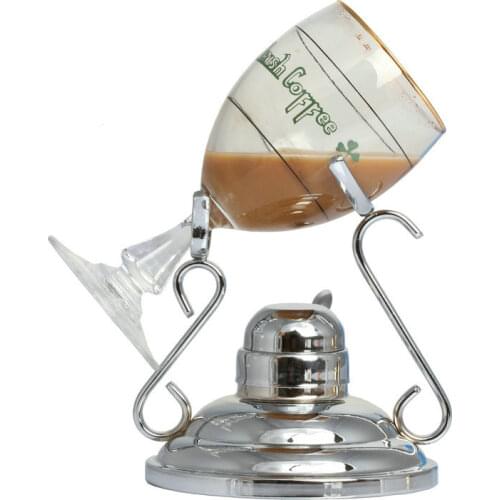 Premium Irish Coffee Cup Metal Coffee Cup Holder High Temperature Resistant Tempered Goblet Grill With Alcohol Lamp