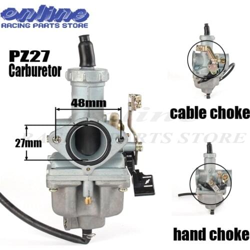 High Performance PZ27 27mm Carburetor Carb motorcycle pump accelerator Carburettor CG XL 125 150 175 hand choke/cable choke