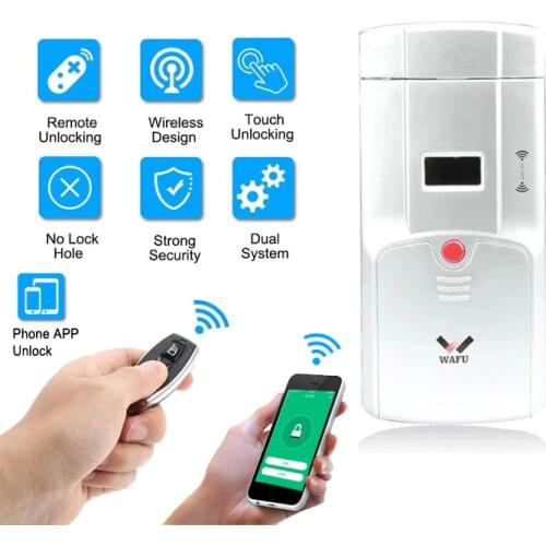 WAFU WF-011W Invisible Keyless Smart Door Lock 433MHz Electronic Door Lock Support iOS Android APP WIFI Control Unlock