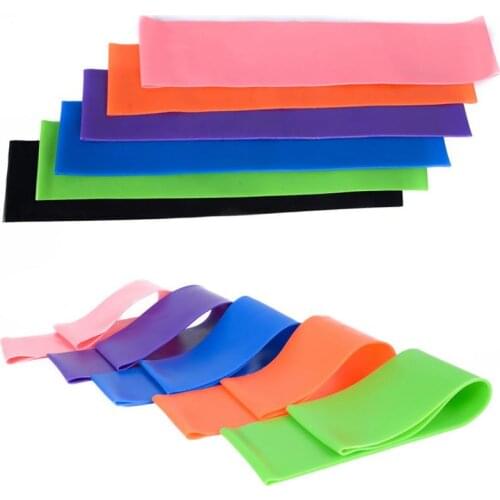 Yoga Resistance Bands 0.5mm-1mm Rubber Belt Loop Elastic Bands Fitness Pilates Sport Training Workout