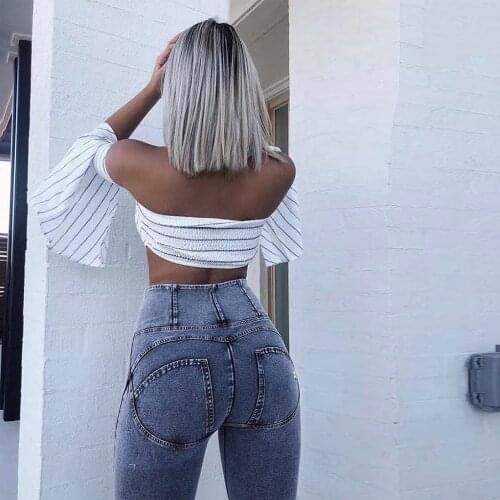 Melody high waist stretchable jeans straight leg grey skinny jeans grey stretch jeans womens strong shapewear