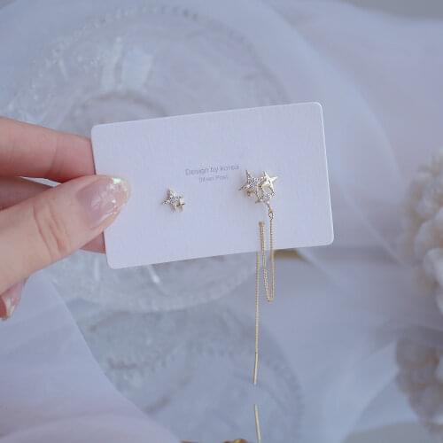 Shiny Side New Accessories Crystal Star Stud Earrings for Women Fashion Jewelry Elegant Irregular Tassel Earrings