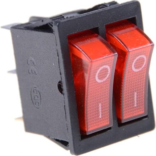 1PCS 6PIN 16A 125VAC Double Light Switch Rocker Switch Waterproof ON-OFF KCD6 Boat Power Switch Dropshipping