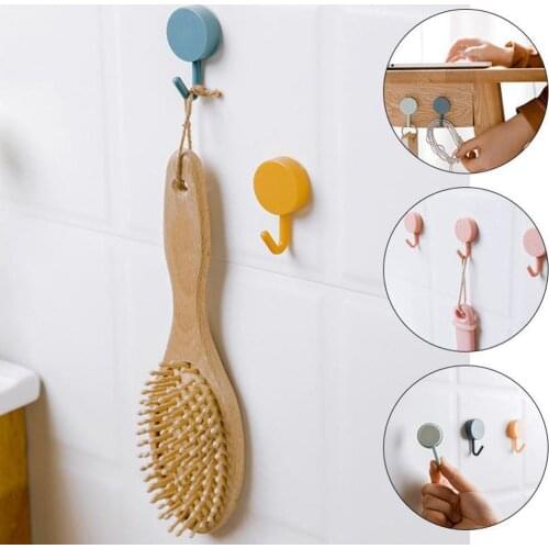 1pcs Towel Hook Plastic Door Hanger Self Hallways Adhesive Key Hanger Organizer Wall Holder Wall Home Key Hanger Racks Deco Y6K9