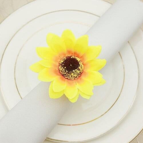 12pcs Western restaurant sunflower napkin ring napkins buckle napkin ring sunflower napkin ring